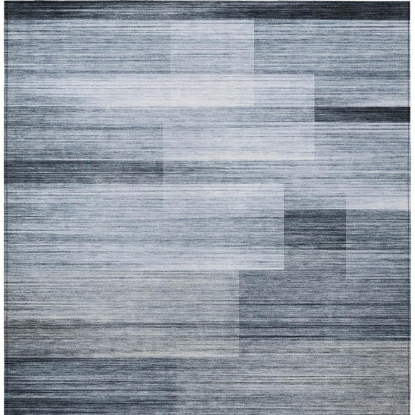 HomeRoots 5' Durable Denim Blue and Ivory Striped Area Rug for Indoor and Outdoor Spaces, Easy Care & Stylish 10' X 14' 630986