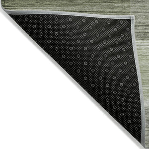 HomeRoots 5' Green and Ivory Striped Area Rug - Stylish, Washable, Durable for Indoor and Outdoor Use, Easy Care 8' Round 630989