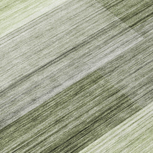 HomeRoots 5' Green and Ivory Striped Area Rug - Stylish, Washable, Durable for Indoor and Outdoor Use, Easy Care 8' X 10' 630990