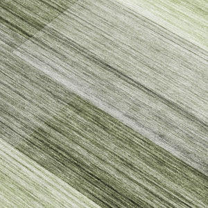 HomeRoots 5' Green and Ivory Striped Area Rug - Stylish, Washable, Durable for Indoor and Outdoor Use, Easy Care 10' X 14' 630992