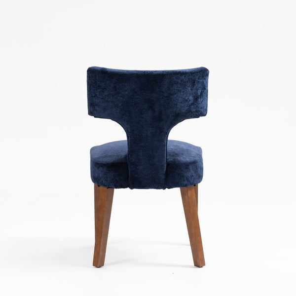 English Elm Mid Mid Century Modern Dining Chairs Set of 2 Upholstered Linen Accent Chairs with Solid Wood Frame, Ergonomic Support and Nailhead Trim Blue W794P335668
