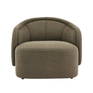 English Elm Amanda Sculptural Boucle Accent Chair Plush Cream Upholstery for Modern Living Spaces Green N767P381615G