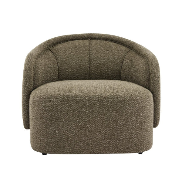 English Elm Amanda Sculptural Boucle Accent Chair Plush Cream Upholstery for Modern Living Spaces Green N767P381615G