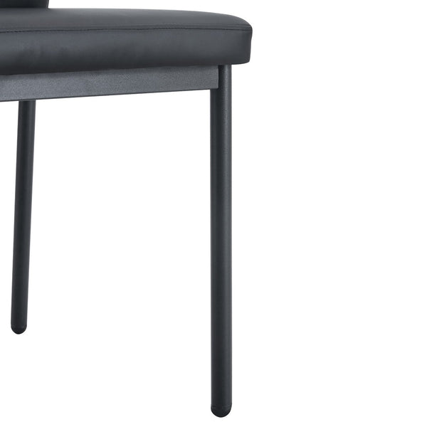 English Elm Luxury Pu Upholstered Dining Chair Set of 4 with Channel Stitching and Metal Legs W1512P494634