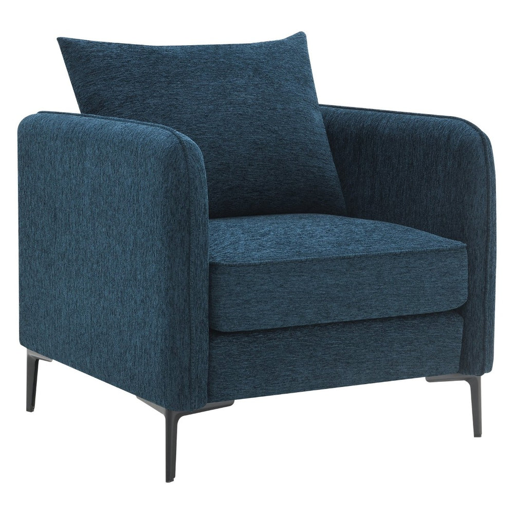 OSP Home Furnishings Newhaven Contemporary Accent Chair with Black Metal Legs for Modern Living Rooms Navy NWN-S76