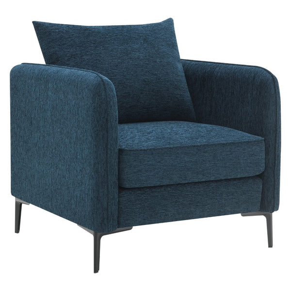 OSP Home Furnishings Newhaven Contemporary Accent Chair with Black Metal Legs for Modern Living Rooms Navy NWN-S76