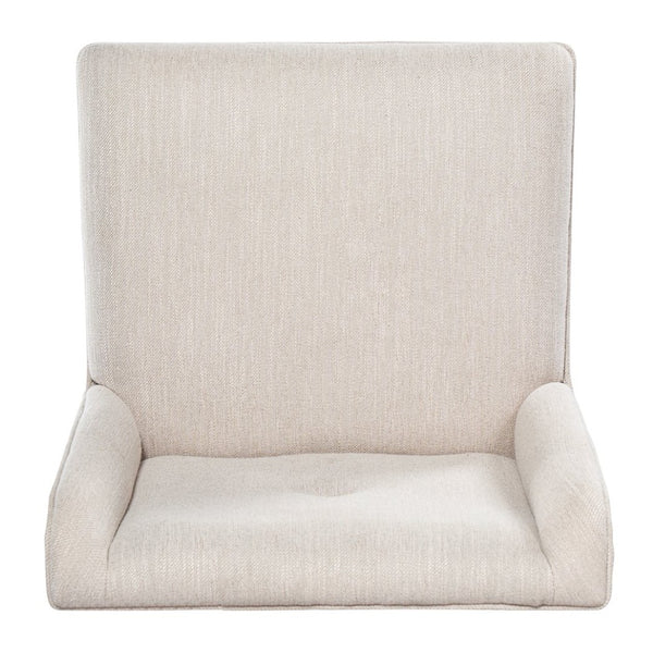 English Elm Light Luxury Rivet Trim Linen Upholstered Dining Chairs Rubberwood Tufted Set Beige+Natural N768P403745N