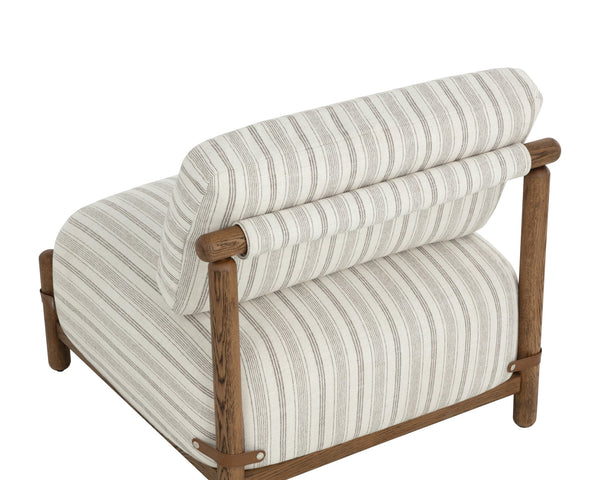 Sunpan Holst Lounge Chair - Casual Luxury With Gifford Script Fabric & Brown Oak Frame For Mid-century Charm Cream Fabric 111961