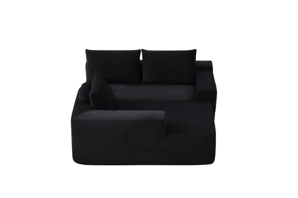 English Elm 104''cloud Modular Sectional Sofa Deep Corduroy Seat with Chaise for Living Room W3975S00047