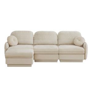 English Elm 105" Chenille Cloud Sofa Deep Seat Three Seater with Quilted Back for Living Room W714S01751