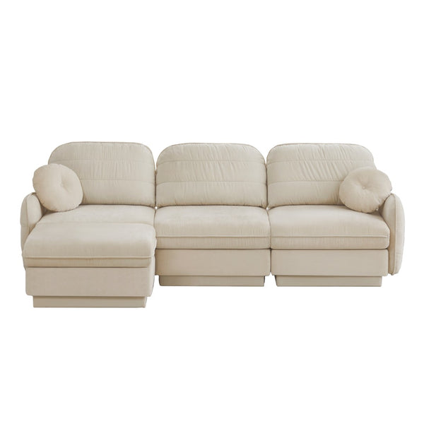 English Elm 105" Chenille Cloud Sofa Deep Seat Three Seater with Quilted Back for Living Room W714S01751