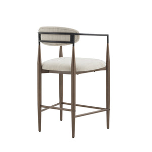 English Elm Christopher Knight Home® - Counter Stool Set Of 2 - Modern Beige Upholstered Design With Coffee-Gold Iron Frame For Style N771P249370H