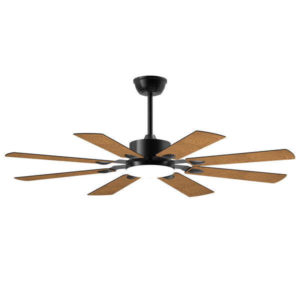 English Elm 60 60 Inch Windmill Ceiling Fan with 8 Plywood Blades, Quiet 6-Speed DC Motor, Remote, LED 3CCT W1340P346388