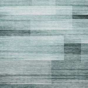 HomeRoots 5' Stylish Teal Blue and Ivory Striped Area Rug – Machine Washable for Indoor & Outdoor Use 5' X 8' 631000