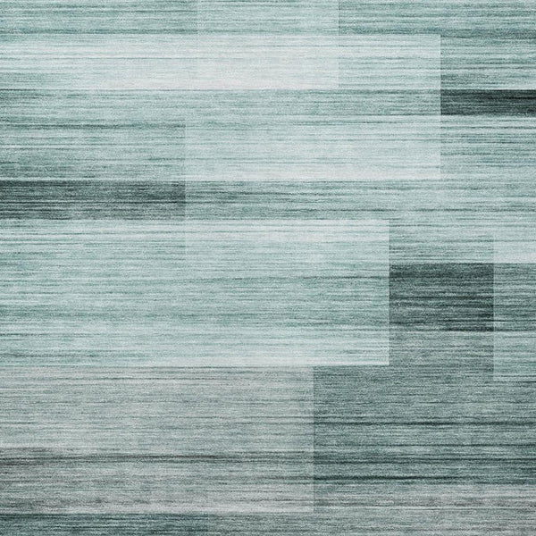 HomeRoots 5' Stylish Teal Blue and Ivory Striped Area Rug – Machine Washable for Indoor & Outdoor Use 5' X 8' 631000