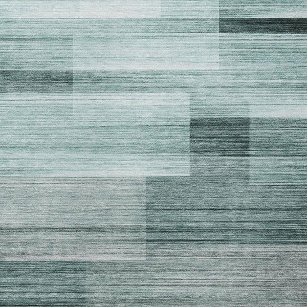 HomeRoots 5' Stylish Teal Blue and Ivory Striped Area Rug – Machine Washable for Indoor & Outdoor Use 10' X 14' 631004