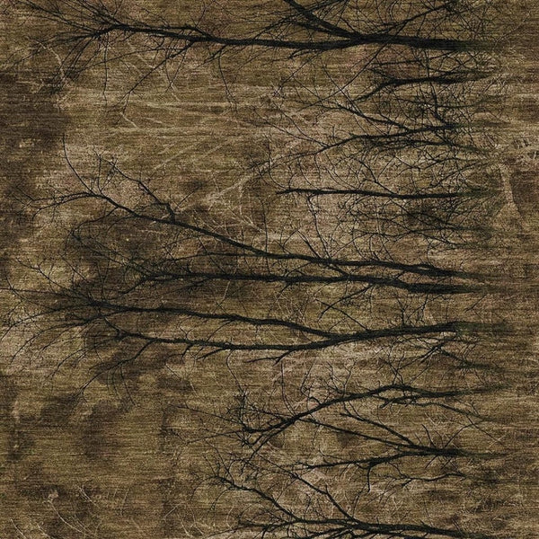 HomeRoots 5' Brown and Charcoal Floral Area Rug - Durable, Washable Design for Indoor and Outdoor Spaces 9' X 12' 631009