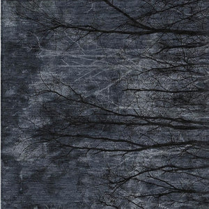 HomeRoots 5' Charcoal and Gray Floral Area Rug - Durable, Washable Design for Indoor and Outdoor Elegance 5' X 8' 631018