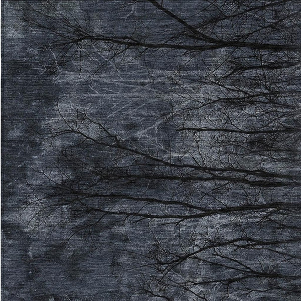 HomeRoots 5' Charcoal and Gray Floral Area Rug - Durable, Washable Design for Indoor and Outdoor Elegance 5' X 8' 631018