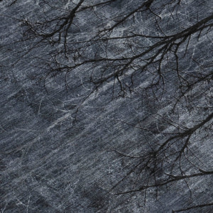 HomeRoots 5' Charcoal and Gray Floral Area Rug - Durable, Washable Design for Indoor and Outdoor Elegance 8' Round 631019