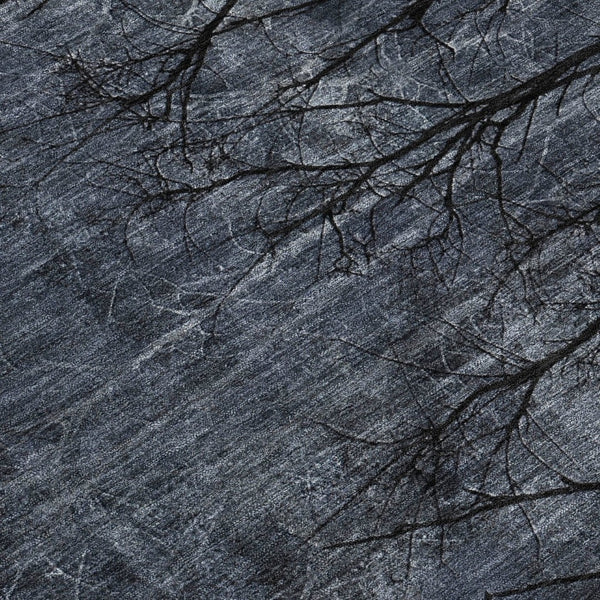 HomeRoots 5' Charcoal and Gray Floral Area Rug - Durable, Washable Design for Indoor and Outdoor Elegance 8' Round 631019