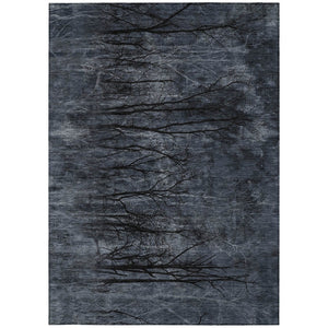 HomeRoots 5' Charcoal and Gray Floral Area Rug - Durable, Washable Design for Indoor and Outdoor Elegance 8' X 10' 631020
