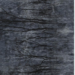HomeRoots 5' Charcoal and Gray Floral Area Rug - Durable, Washable Design for Indoor and Outdoor Elegance 9' X 12' 631021