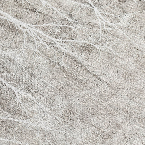 HomeRoots 5' Elegant Silver and Gray Floral Area Rug - Durable, Washable Indoor/Outdoor Design for Any Space 10' X 14' 631028
