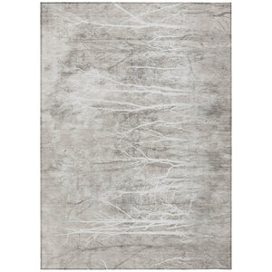 HomeRoots 5' Elegant Silver and Gray Floral Area Rug - Durable, Washable Indoor/Outdoor Design for Any Space 10' X 14' 631028