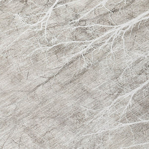 HomeRoots 5' Elegant Silver and Gray Floral Area Rug - Durable, Washable Indoor/Outdoor Design for Any Space 10' X 14' 631028