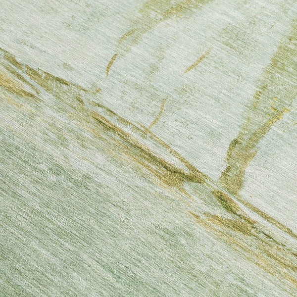 HomeRoots 5' Nautical Green and Gold Washable Area Rug - Durable Indoor/Outdoor Floor Covering for Any Space 5' X 8' 631036