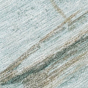 HomeRoots 5' Teal Blue and Gold Nautical Area Rug – Stylish, Durable, Washable for Indoor and Outdoor Spaces 5' X 8' 631042