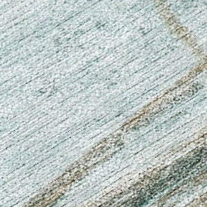 HomeRoots 5' Teal Blue and Gold Nautical Area Rug – Stylish, Durable, Washable for Indoor and Outdoor Spaces 5' X 8' 631042