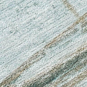 HomeRoots 5' Teal Blue and Gold Nautical Area Rug – Stylish, Durable, Washable for Indoor and Outdoor Spaces 10' X 14' 631046