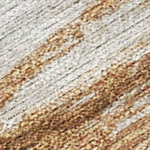 HomeRoots 5' Nautical Taupe and Gold Area Rug - Durable, Washable Design for Indoor and Outdoor Spaces 5' X 8' 631048