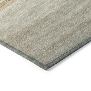 HomeRoots 5' Nautical Taupe and Gold Area Rug - Durable, Washable Design for Indoor and Outdoor Spaces 8' Round 631049
