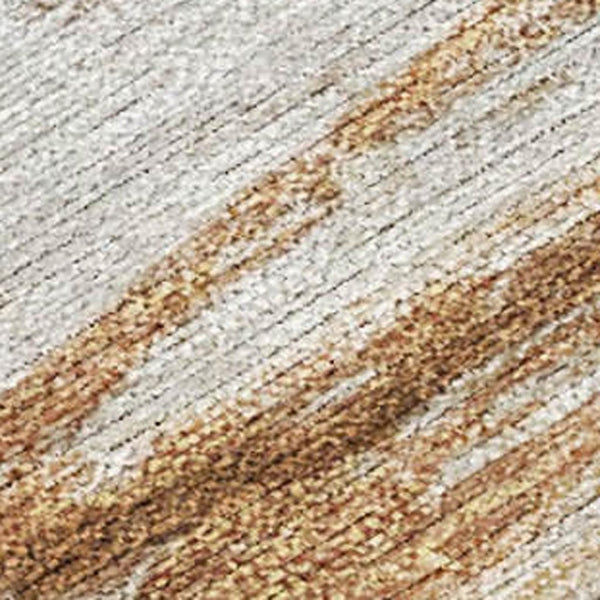 HomeRoots 5' Nautical Taupe and Gold Area Rug - Durable, Washable Design for Indoor and Outdoor Spaces 9' X 12' 631051