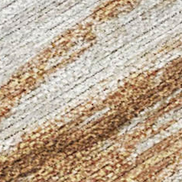 HomeRoots 5' Nautical Taupe and Gold Area Rug - Durable, Washable Design for Indoor and Outdoor Spaces 9' X 12' 631051