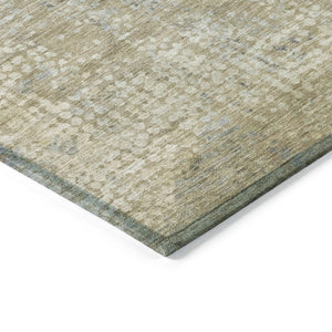 HomeRoots 5' Abstract Beige and Ivory Indoor Outdoor Area Rug - Durable, Washable, Modern Style for Any Space 8' Round 631055