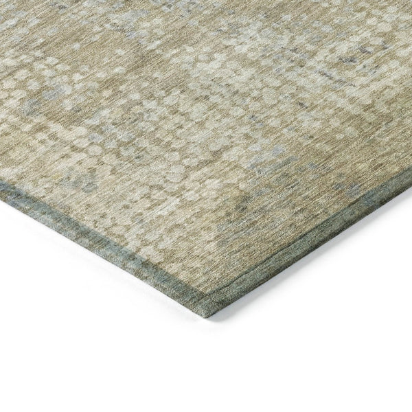 HomeRoots 5' Abstract Beige and Ivory Indoor Outdoor Area Rug - Durable, Washable, Modern Style for Any Space 8' Round 631055