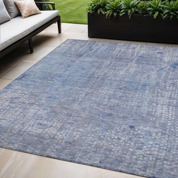 HomeRoots 5' Stylish Blue and Ivory Abstract Area Rug - Durable, Washable, Perfect for Indoor and Outdoor Use 5' X 8' 631060