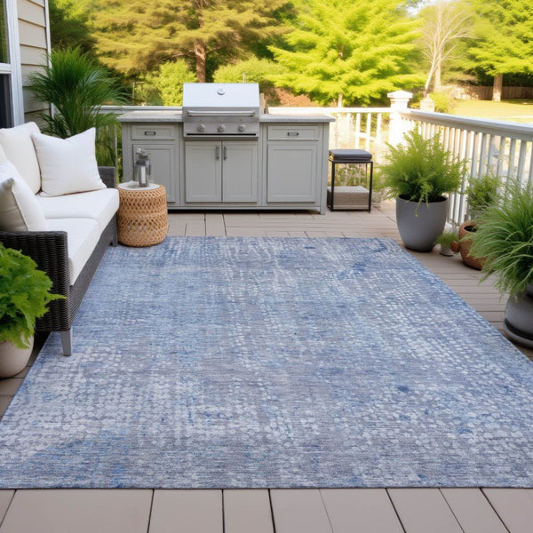 HomeRoots 5' Stylish Blue and Ivory Abstract Area Rug - Durable, Washable, Perfect for Indoor and Outdoor Use 5' X 8' 631060