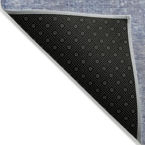 HomeRoots 5' Stylish Blue and Ivory Abstract Area Rug - Durable, Washable, Perfect for Indoor and Outdoor Use 5' X 8' 631060