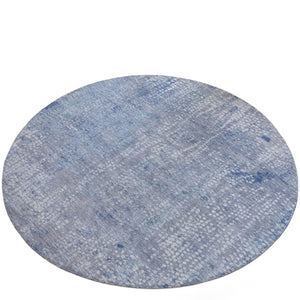 HomeRoots 5' Stylish Blue and Ivory Abstract Area Rug - Durable, Washable, Perfect for Indoor and Outdoor Use 8' Round 631061