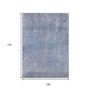 HomeRoots 5' Stylish Blue and Ivory Abstract Area Rug - Durable, Washable, Perfect for Indoor and Outdoor Use 9' X 12' 631063