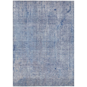 HomeRoots 5' Stylish Blue and Ivory Abstract Area Rug - Durable, Washable, Perfect for Indoor and Outdoor Use 9' X 12' 631063