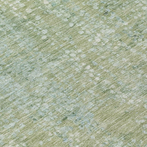 HomeRoots 5' Green and Ivory Abstract Area Rug - Stylish Washable Indoor/Outdoor Rug for High-Traffic Spaces 5' X 8' 631066