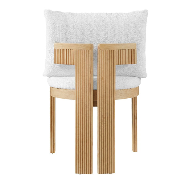 English Elm Indoor Boucle Upholstered Dining Chairs Rubberwood Frame Set of 2 for Modern Spaces N779P379862B