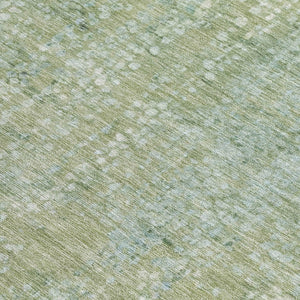 HomeRoots 5' Green and Ivory Abstract Area Rug - Stylish Washable Indoor/Outdoor Rug for High-Traffic Spaces 10' X 14' 631070