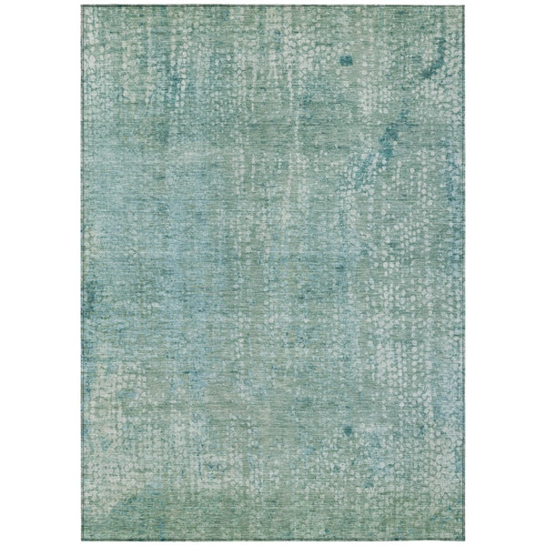 HomeRoots 5' Teal Blue and Ivory Abstract Area Rug - Stylish, Washable, Perfect for Indoor and Outdoor Spaces 5' X 8' 631072